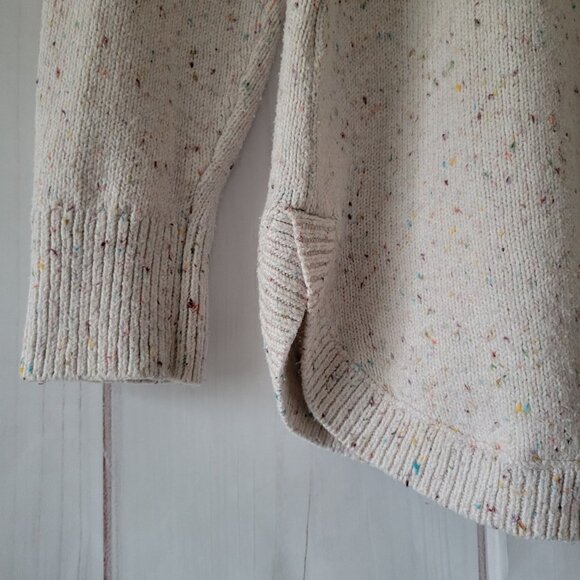 Loft Speckled Pullover Tunic Sweater, Women’s M, Long Sleeve, Cream w/ Multi EUC - Picture 2 of 11